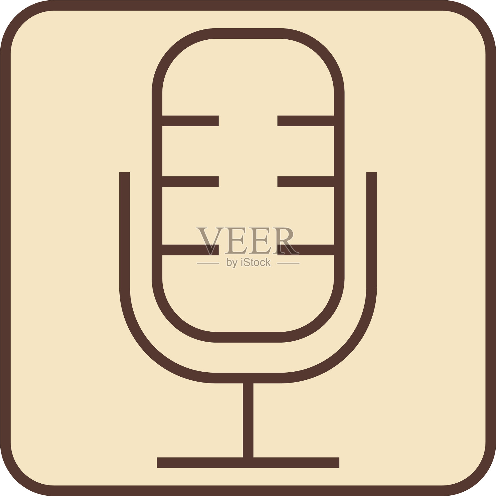 白色背景的网络麦克风图标素材