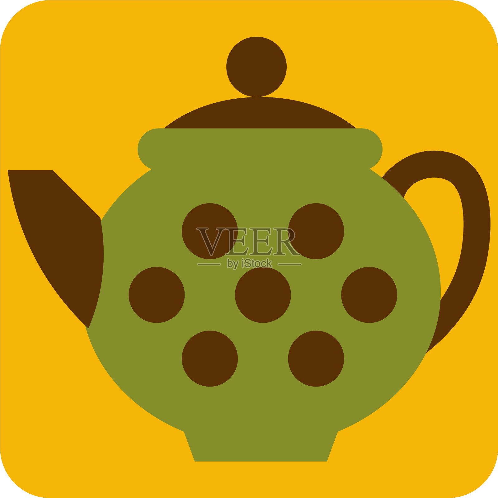 白色背景的秋天茶壶设计元素图片