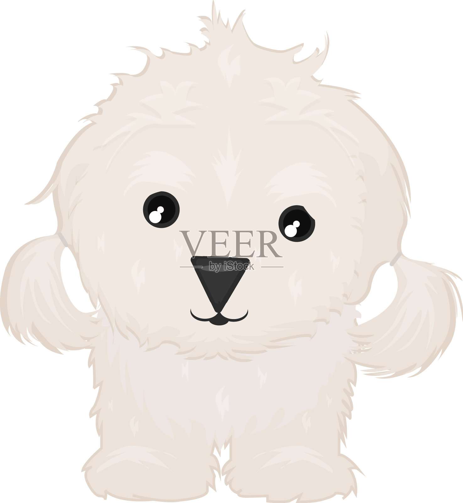 白色背景上可爱的小狗设计元素图片