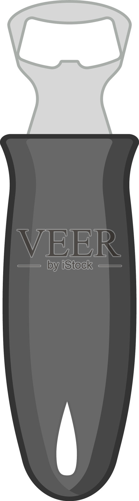 白色背景的黑色开瓶器设计元素图片