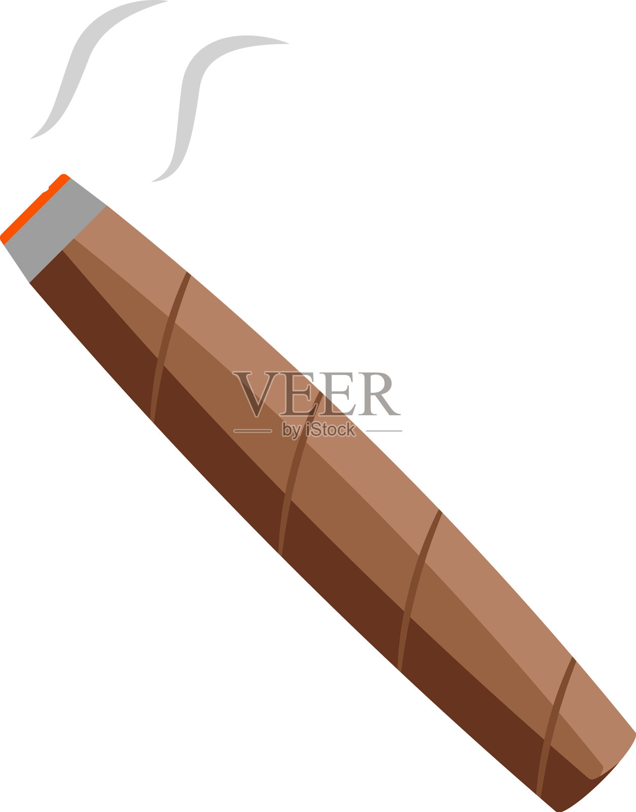 白色背景上燃烧的烟草设计元素图片