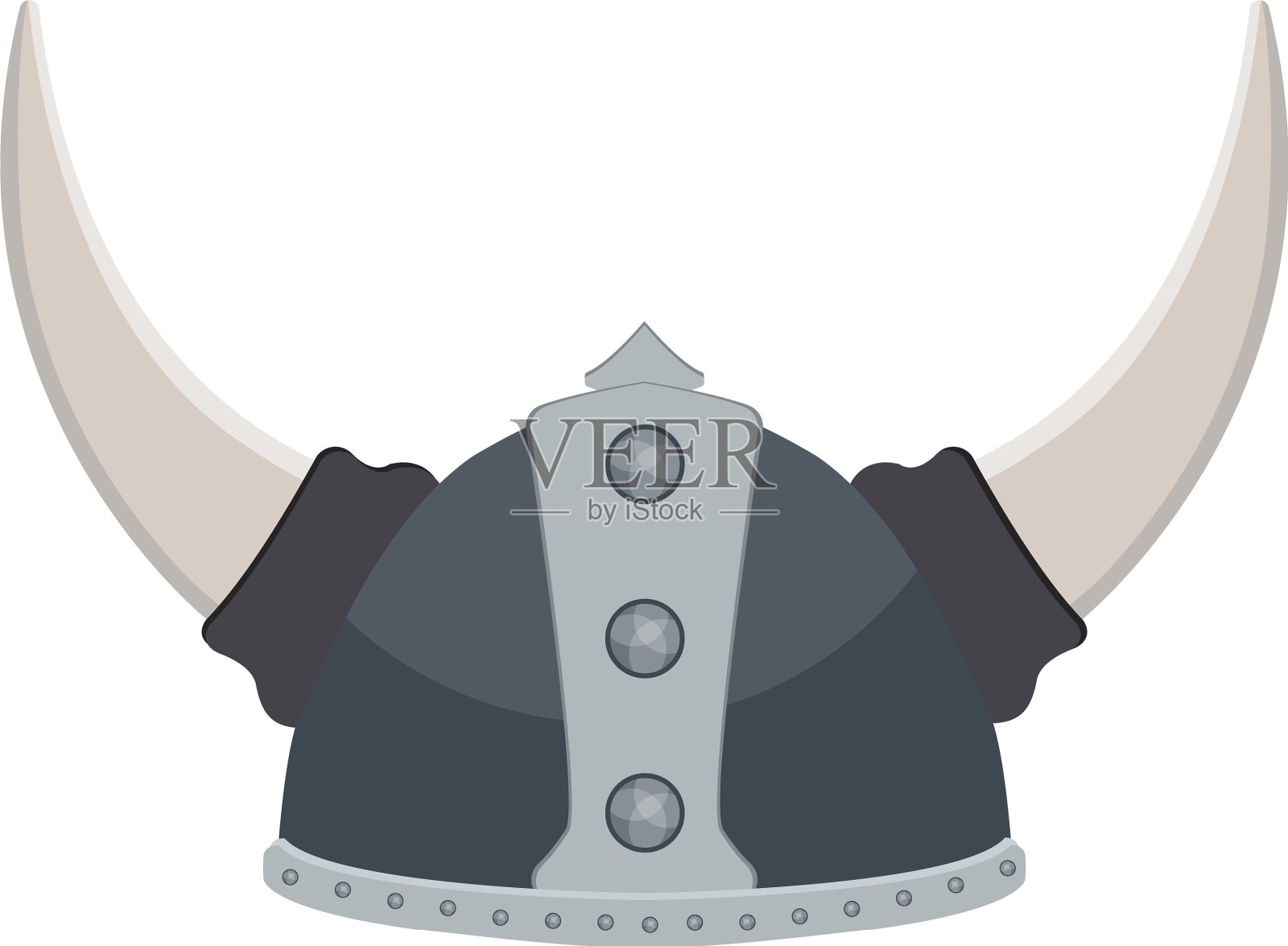 白色背景的维京人头盔设计元素图片