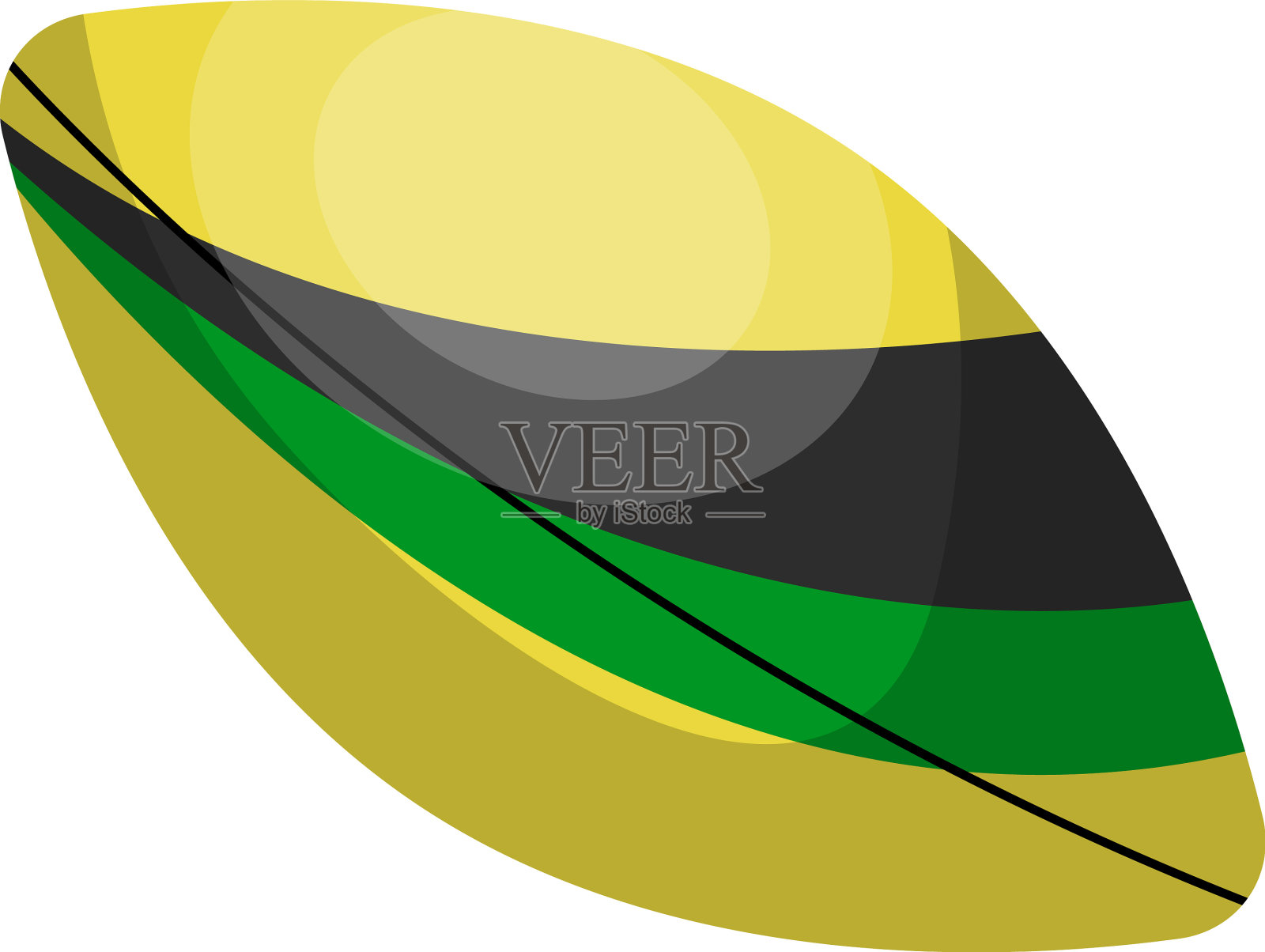 白色背景上的黄色橄榄球设计元素图片