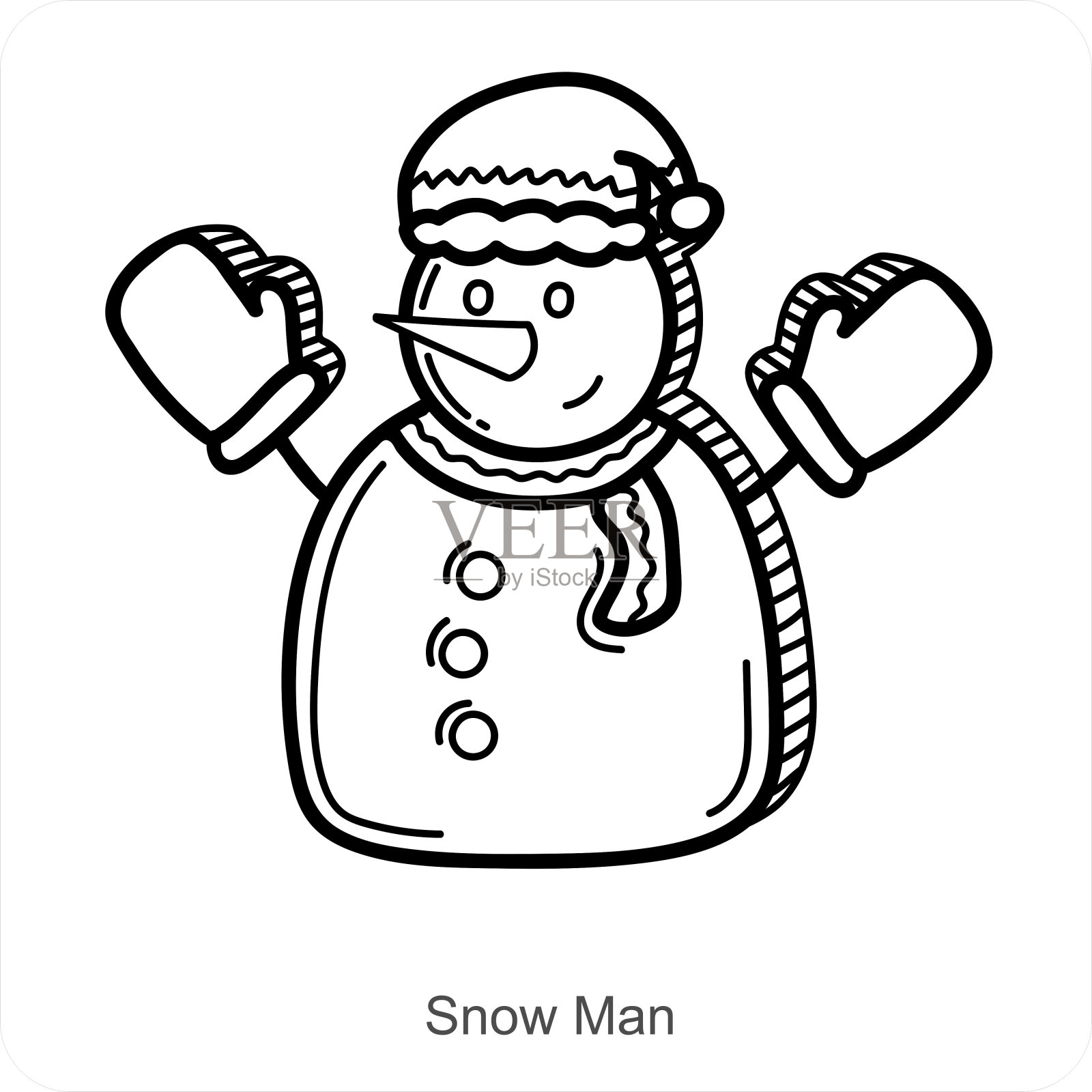 雪人和冬天的图标概念设计元素图片