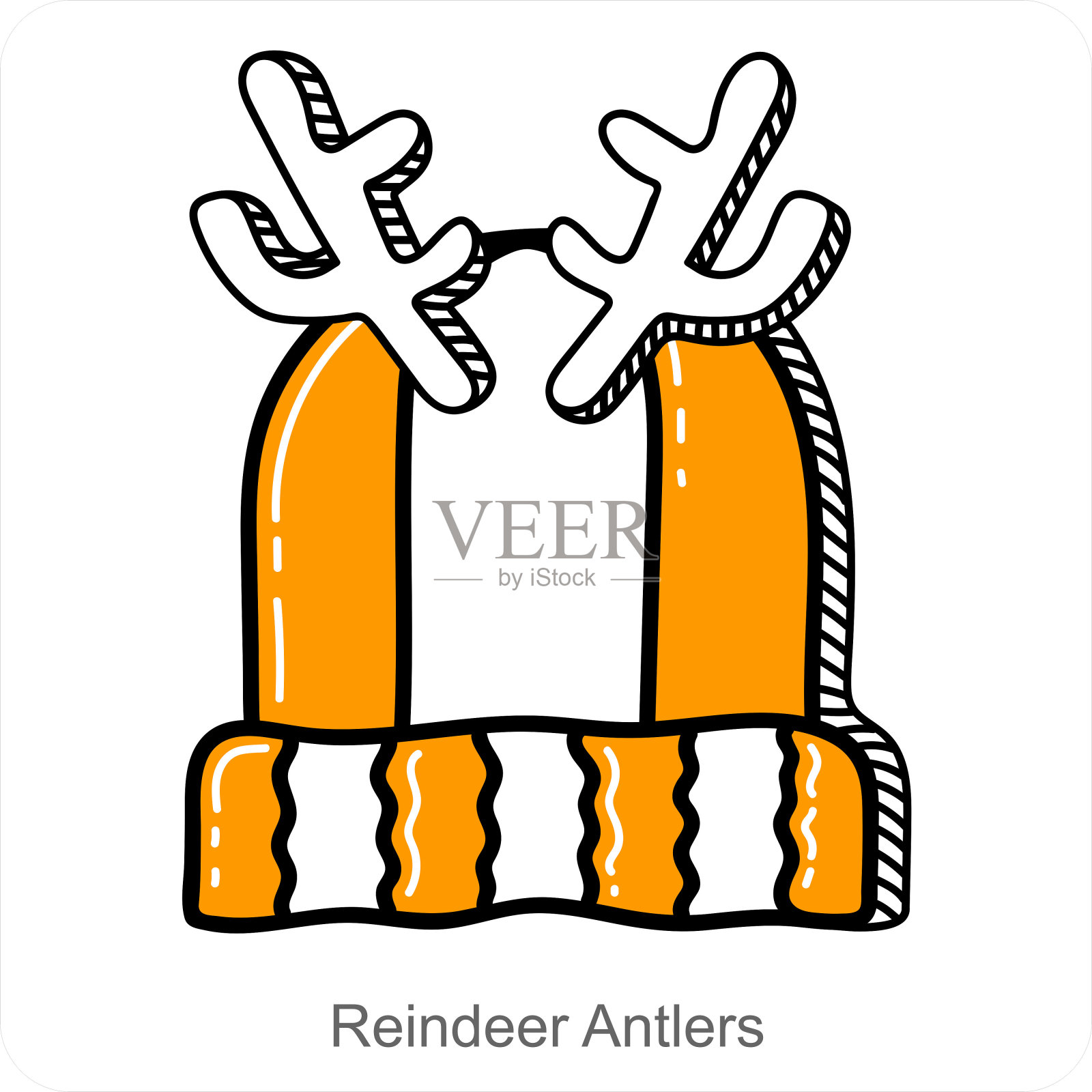 驯鹿鹿角和圣诞图标概念插画图片素材