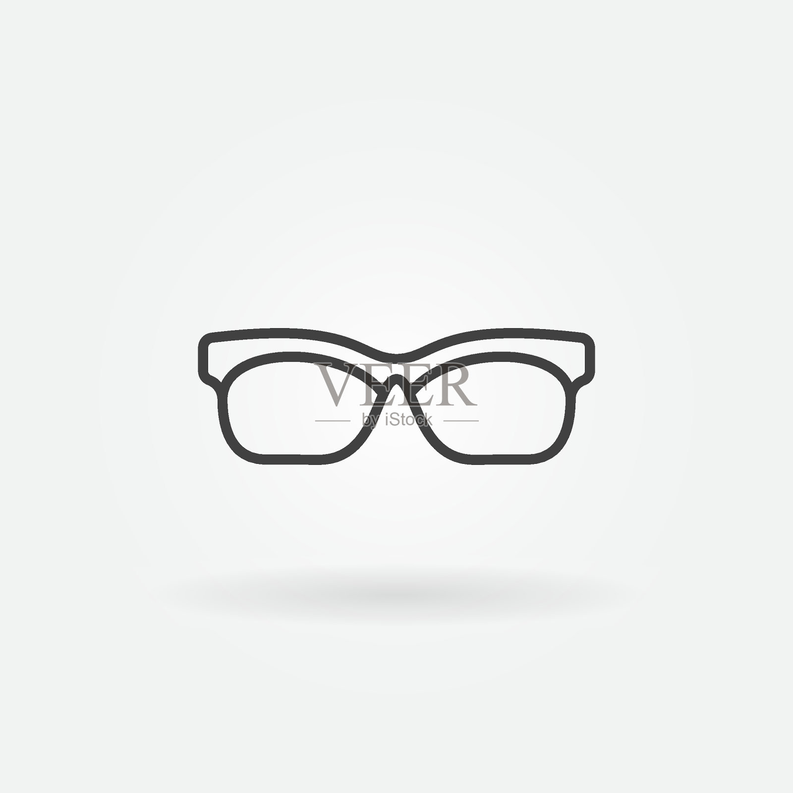 眼镜轮廓图标。矢量太阳镜线符号设计元素图片