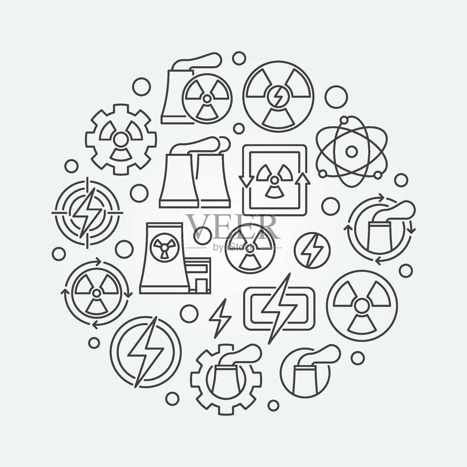 核能圆概念说明插画图片素材