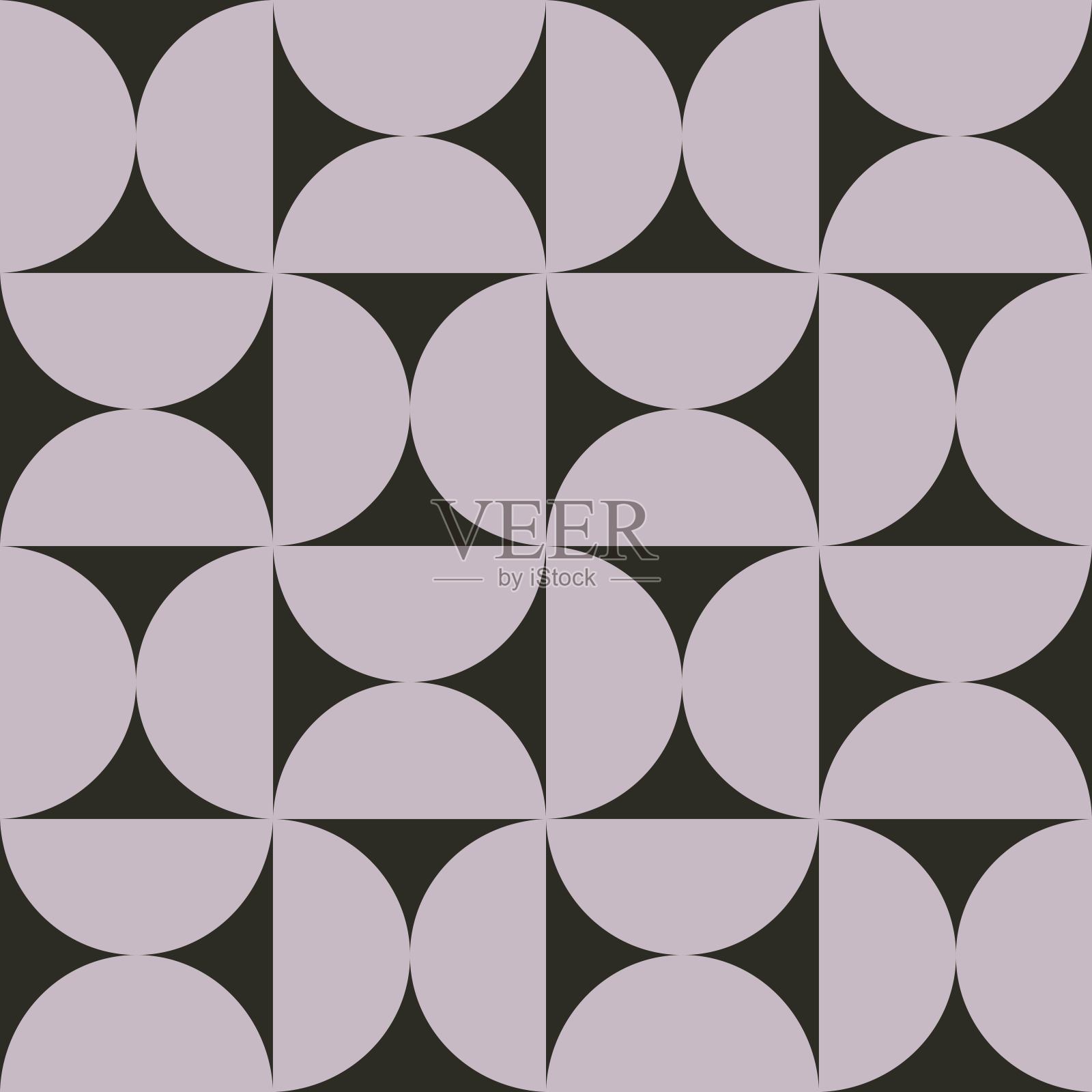 无缝图案与半圆。插画图片素材