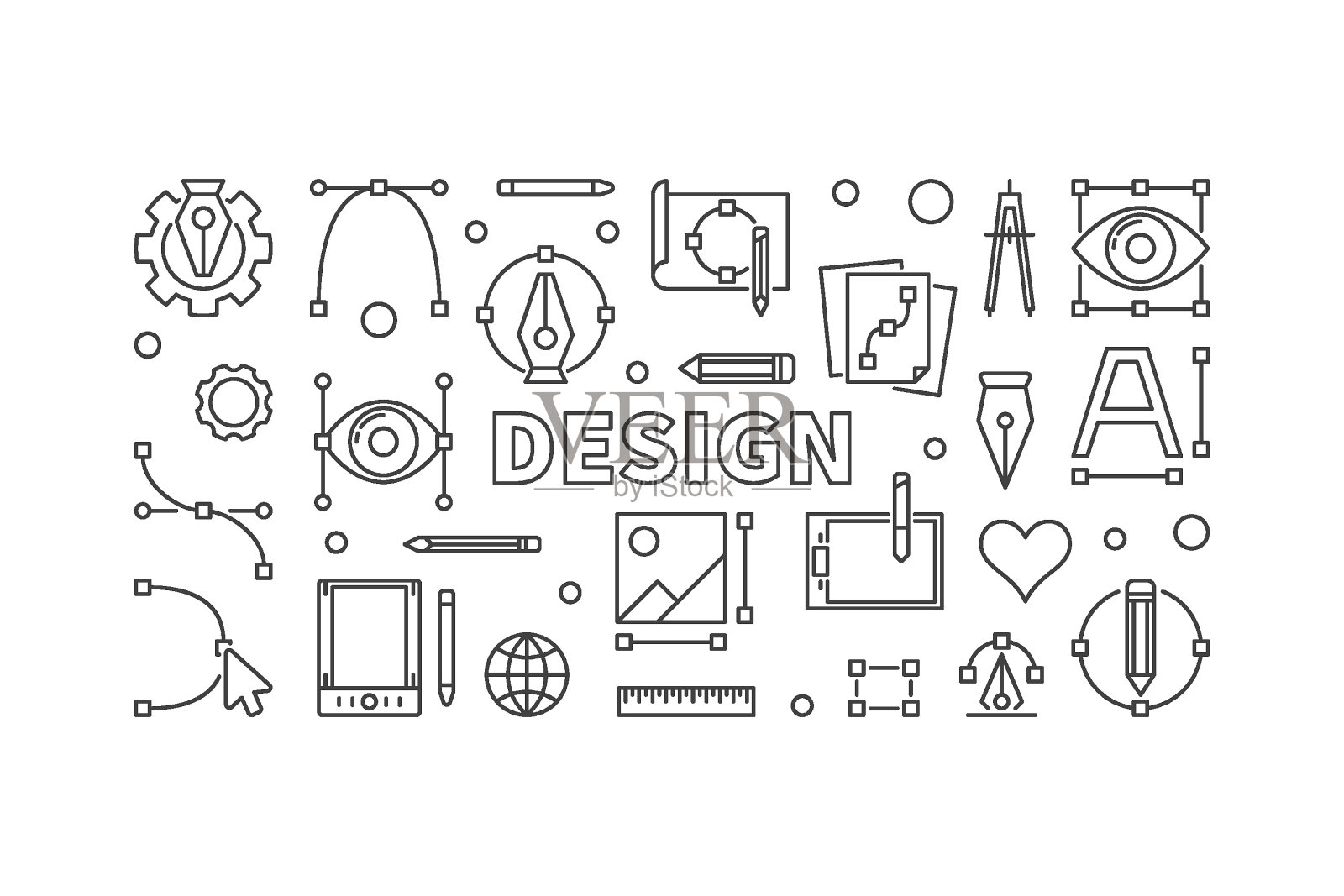 设计水平轮廓矢量插图插画图片素材