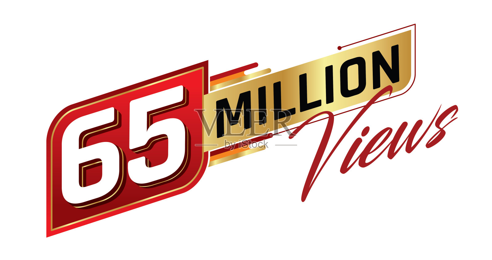 6500万次孤立的背景观看。矢量插图。插画图片素材