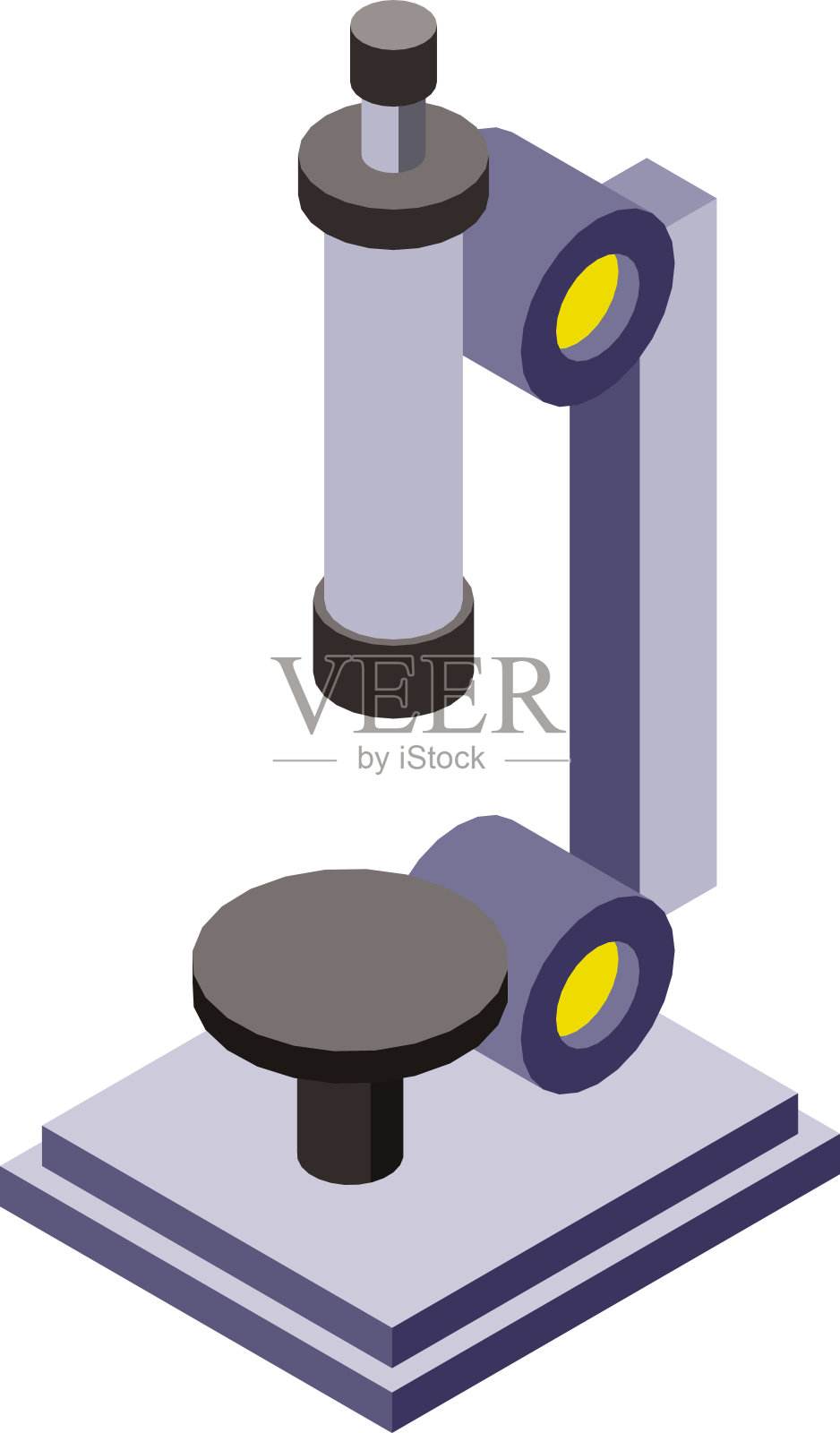 三维等距风格的显微镜插图插画图片素材