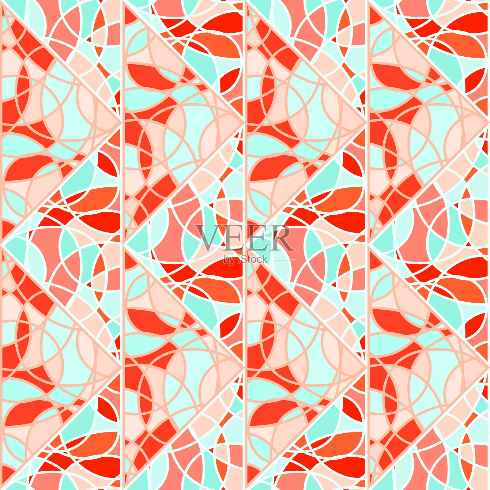 抽象镶嵌的线条无缝模式。装饰对称无尽的点缀。插画图片素材