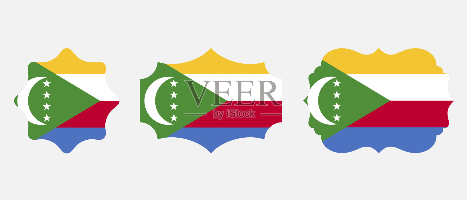 科摩罗国旗图标。Web图标设置。图标集合平面。简单的设计元素图片