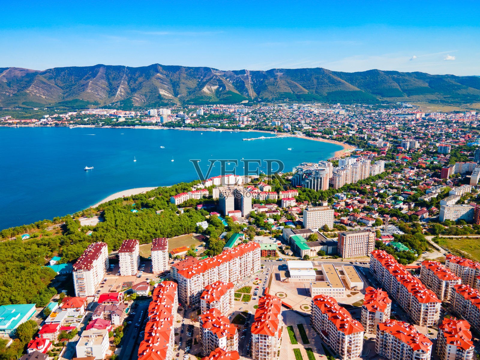 格伦直克空中全景，俄罗斯照片摄影图片