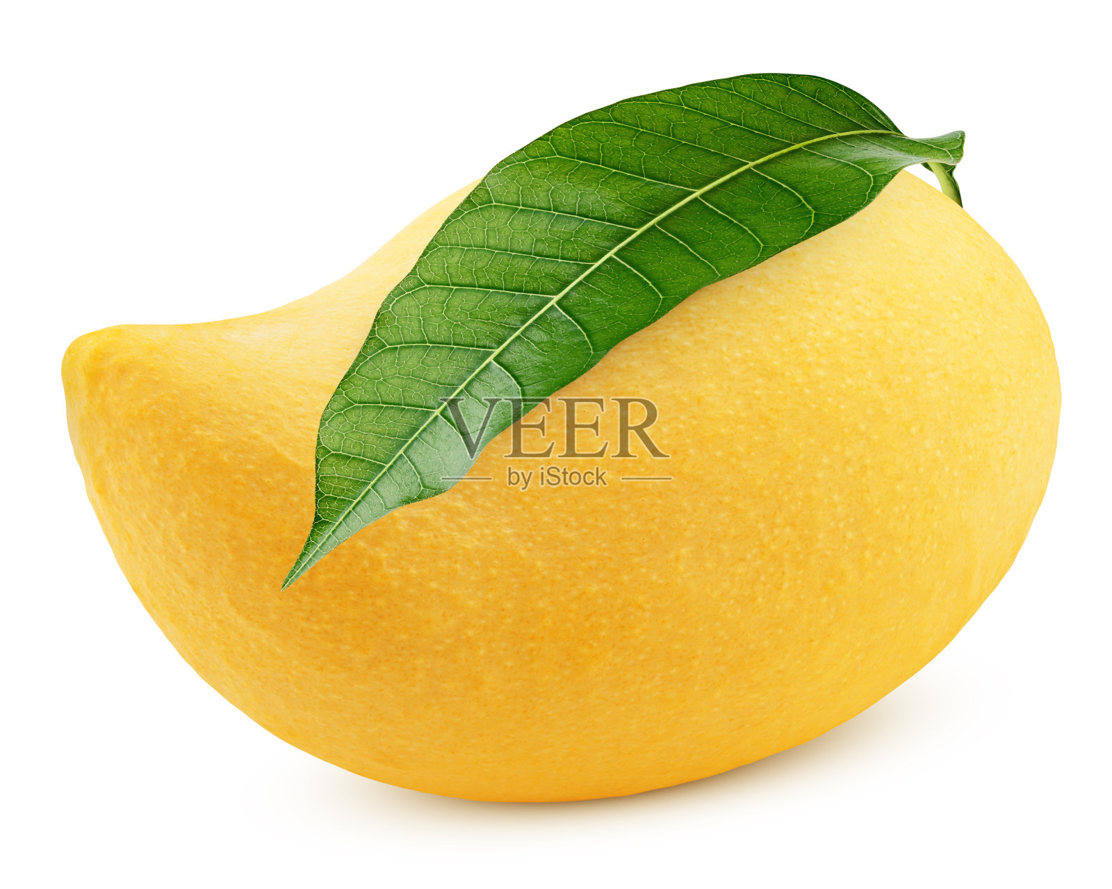 黄色芒果孤立在白色背景，修剪路径，充分的景深照片摄影图片