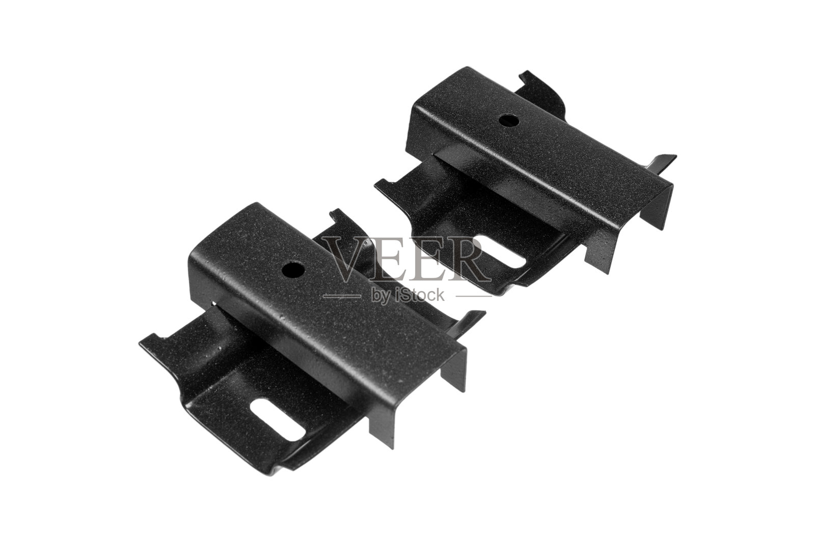 白色背景上的黑色电视支架照片摄影图片