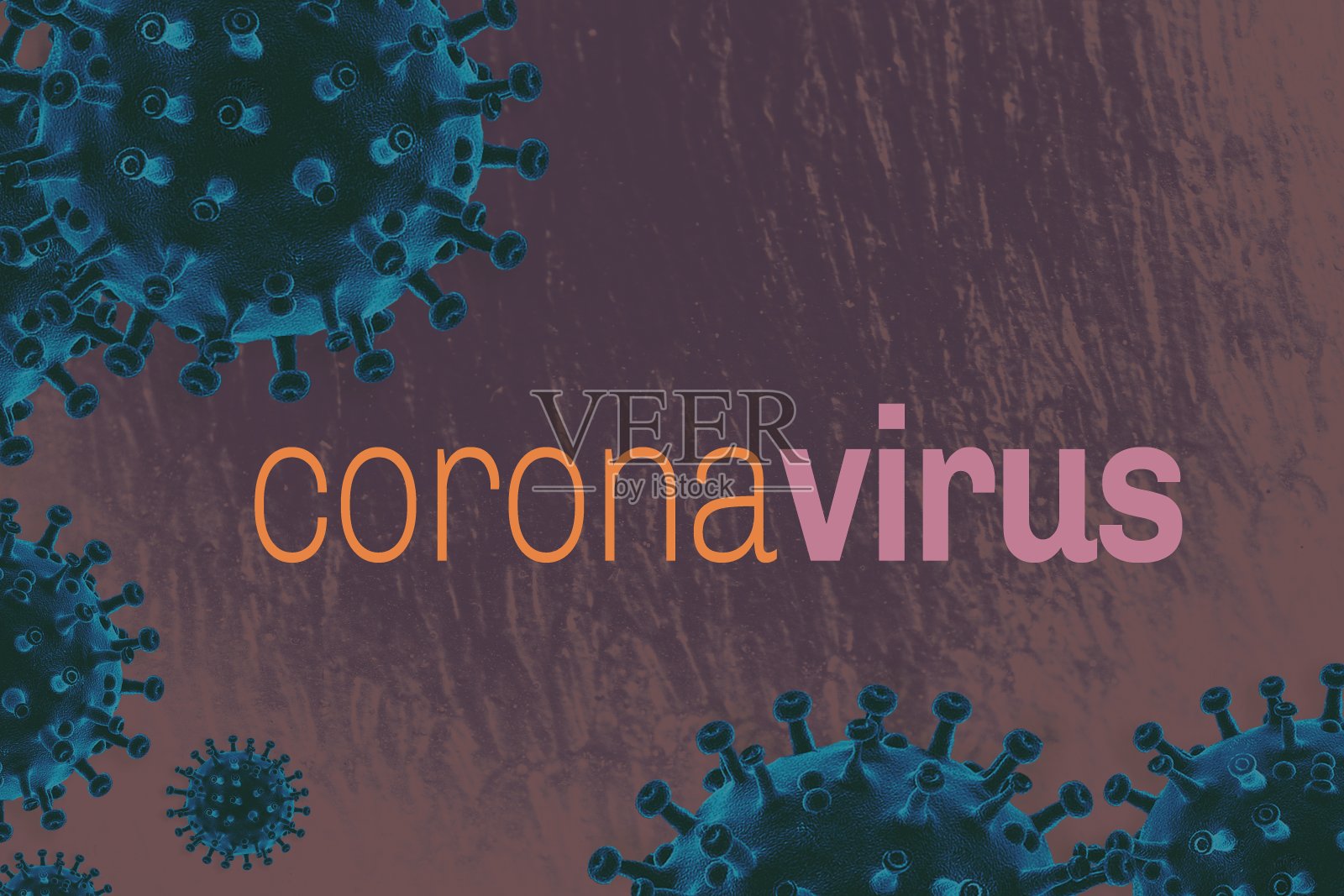 冠状病毒细胞的插图和文字照片摄影图片