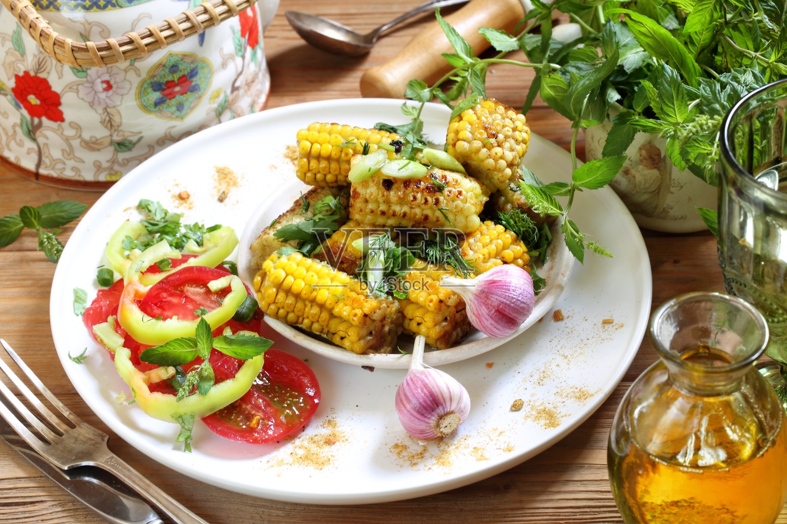 烤玉米照片摄影图片