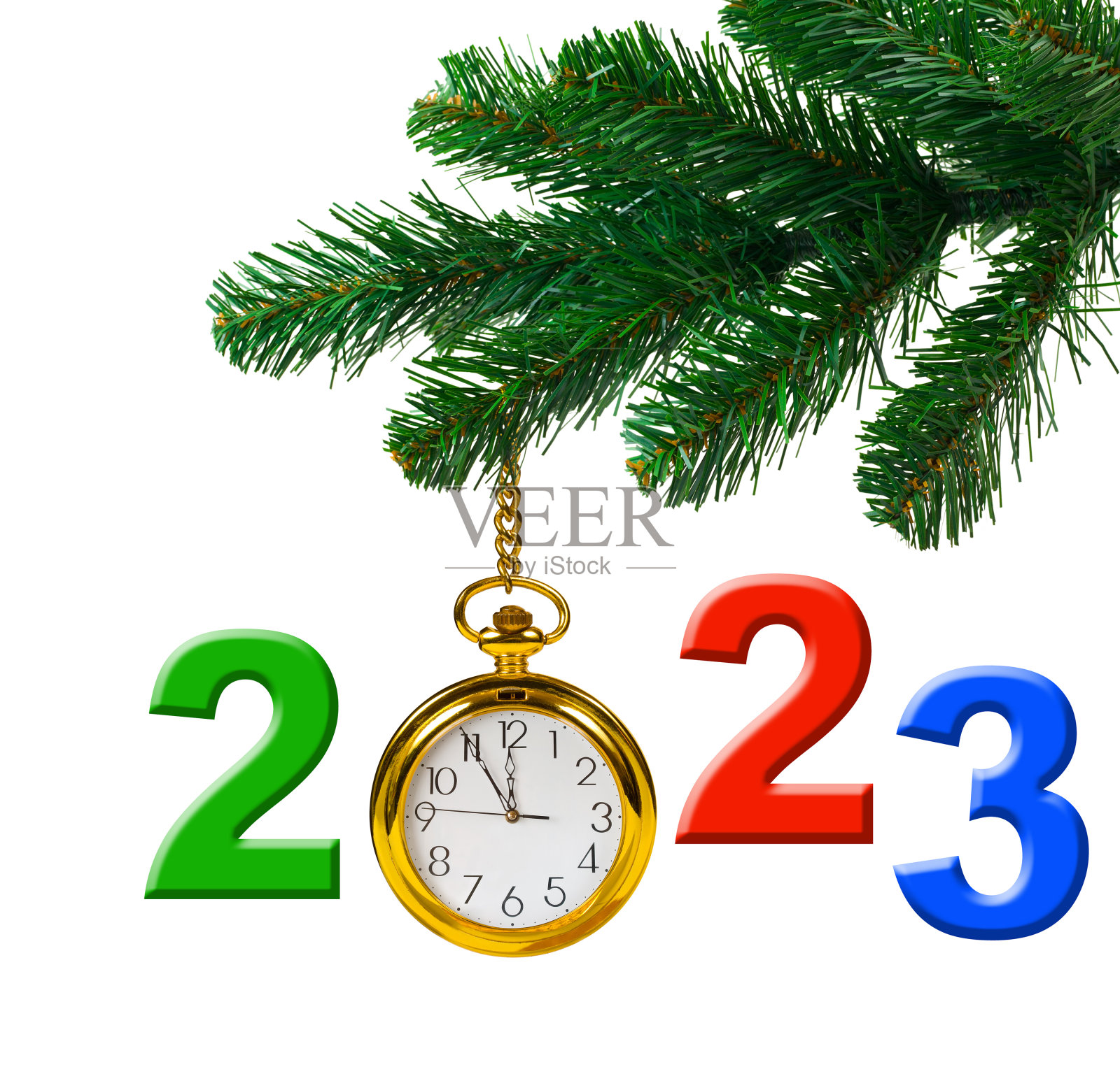 圣诞树和2023年照片摄影图片