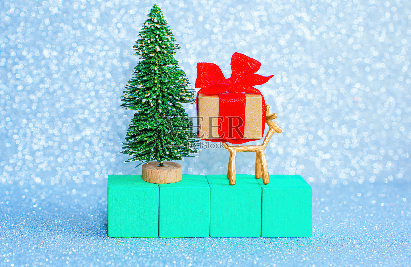 闪闪发光的新年模型背景照片摄影图片