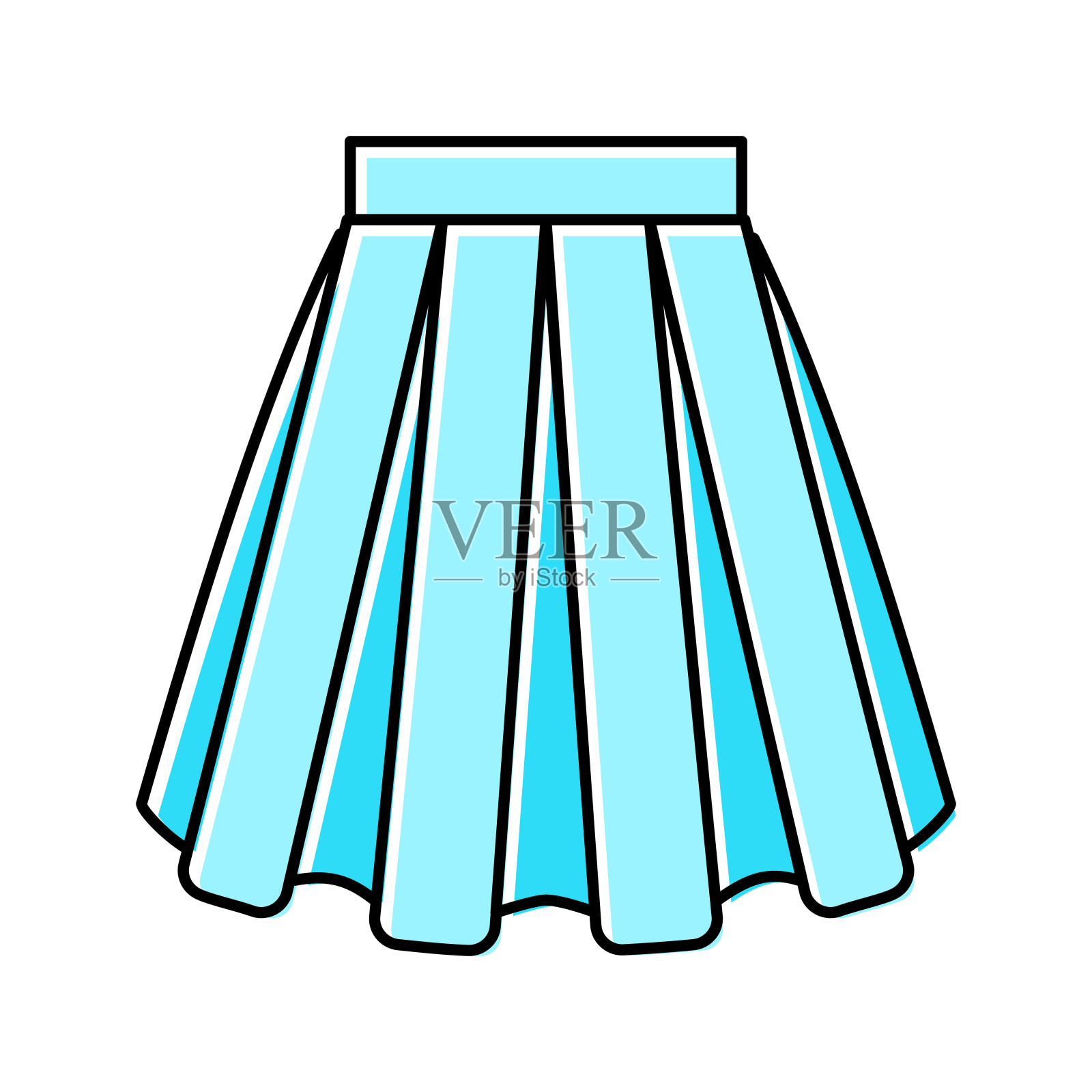 盒子褶裙颜色图标矢量插图插画图片素材