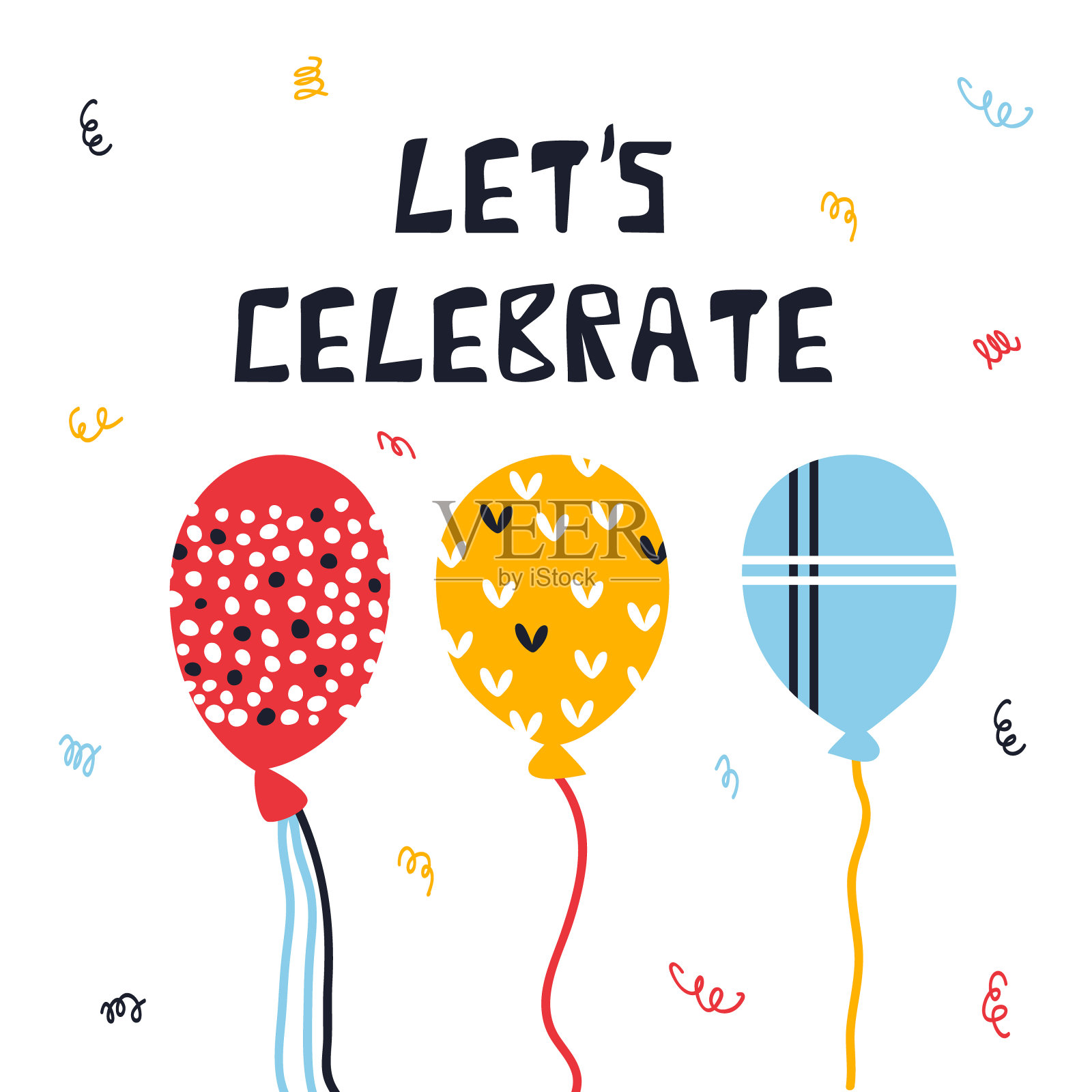 让我们庆祝卡片插画图片素材