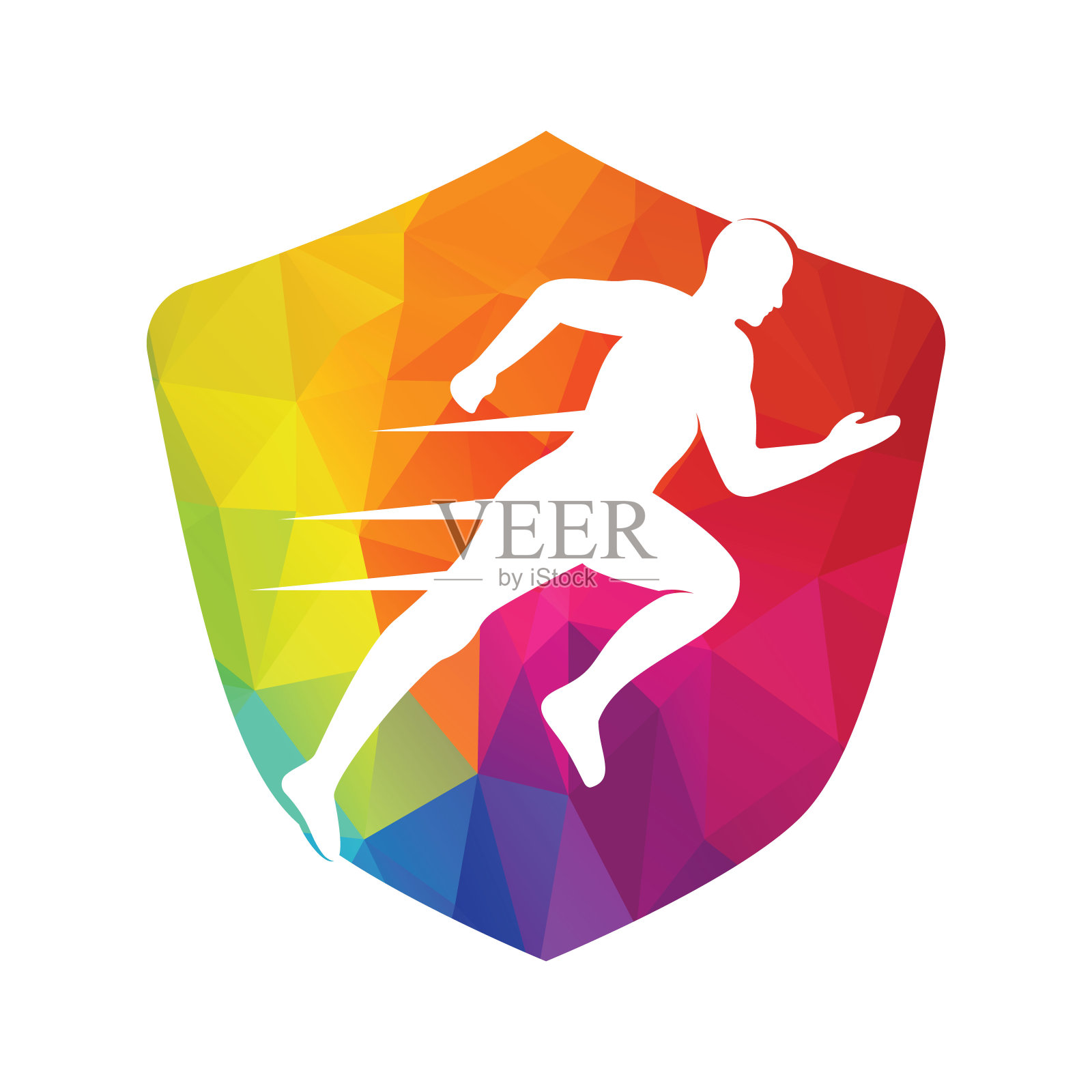 奔跑的人矢量符号。插画图片素材