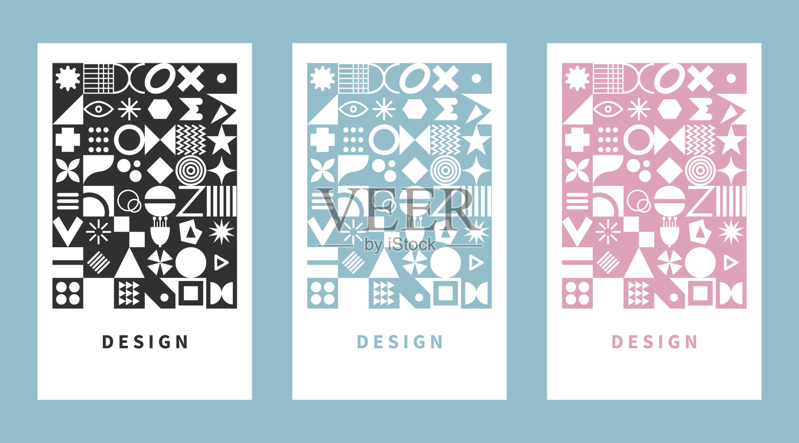 独特的封面小册子，海报在包豪斯风格插画图片素材