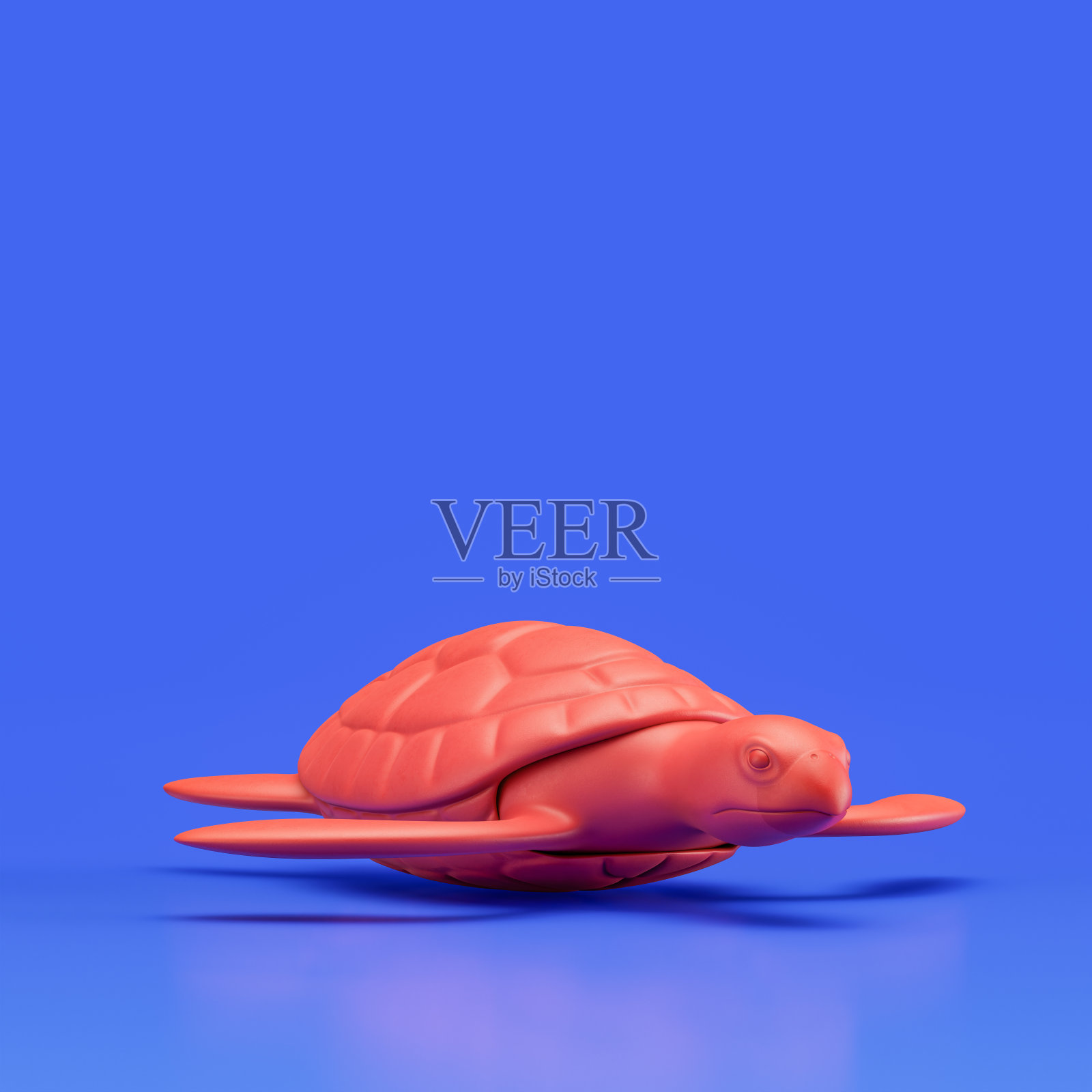 龟甲单色单色动物玩具，红色塑料制成，单色动物从角度看，动物，3d渲染照片摄影图片