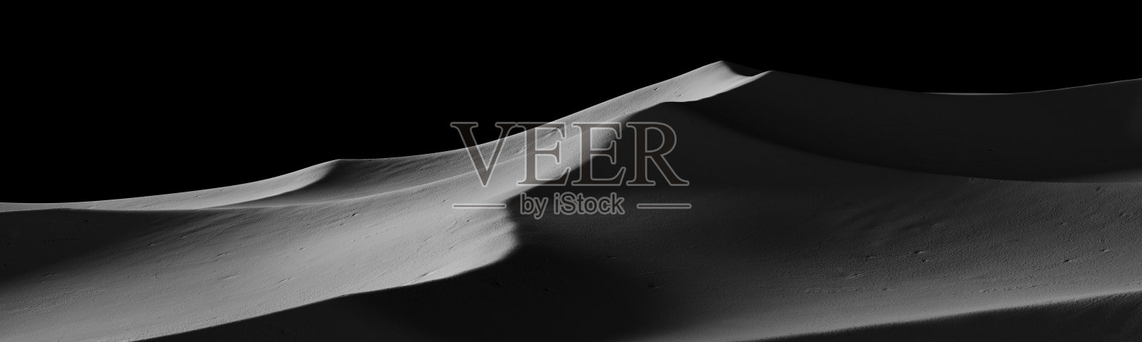 黑色沙丘波浪抽象三维渲染景观全景图照片摄影图片