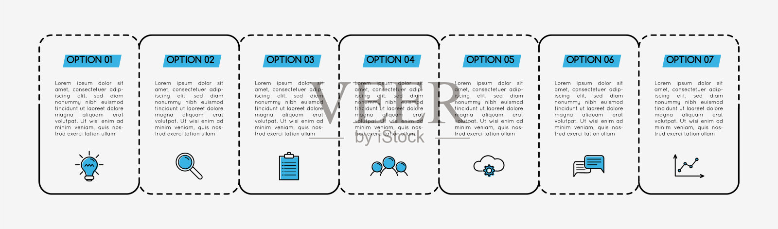 业务信息图布局，7步。向量插画图片素材