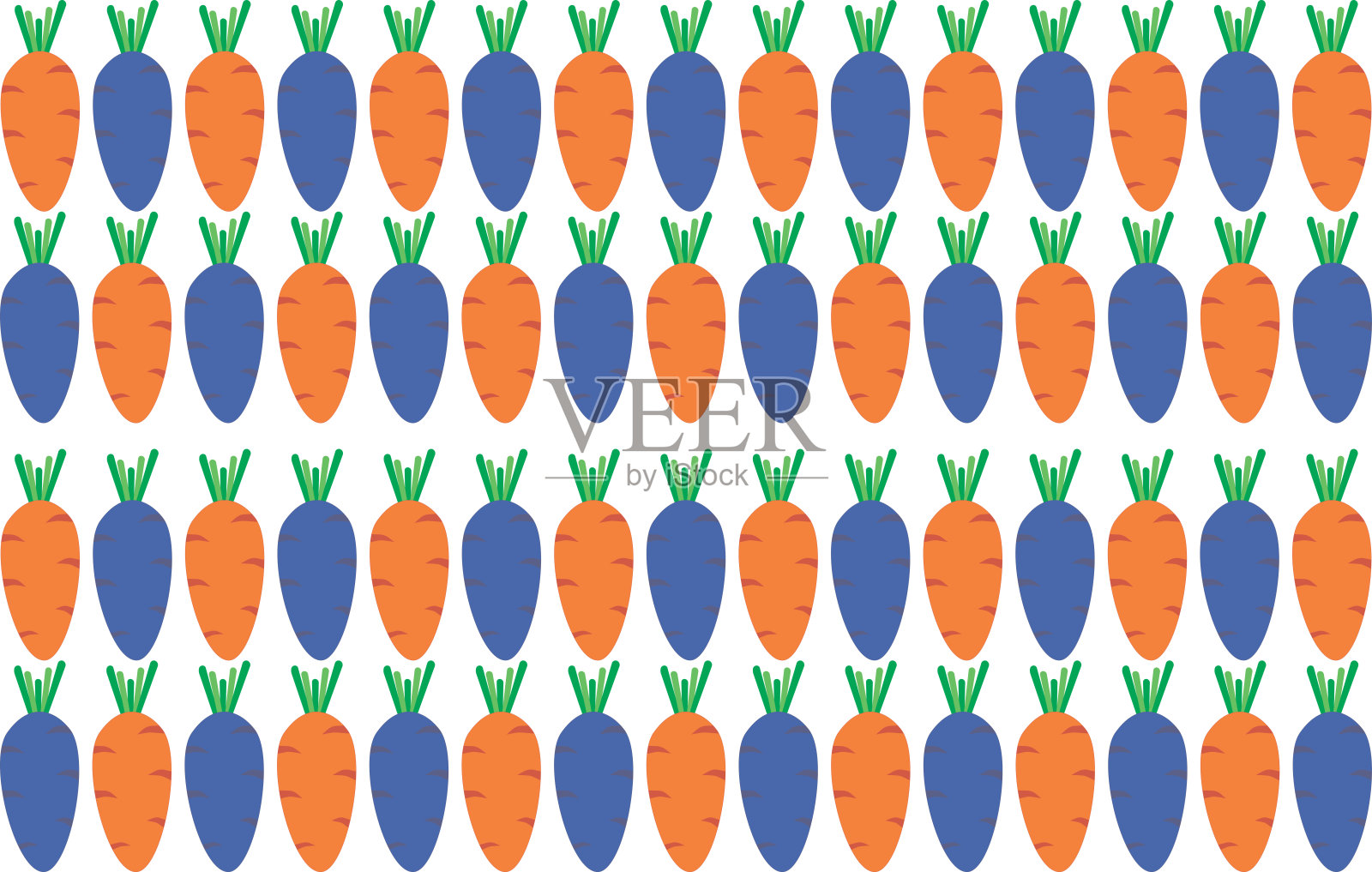 胡萝卜在空白背景上的插图。插画图片素材