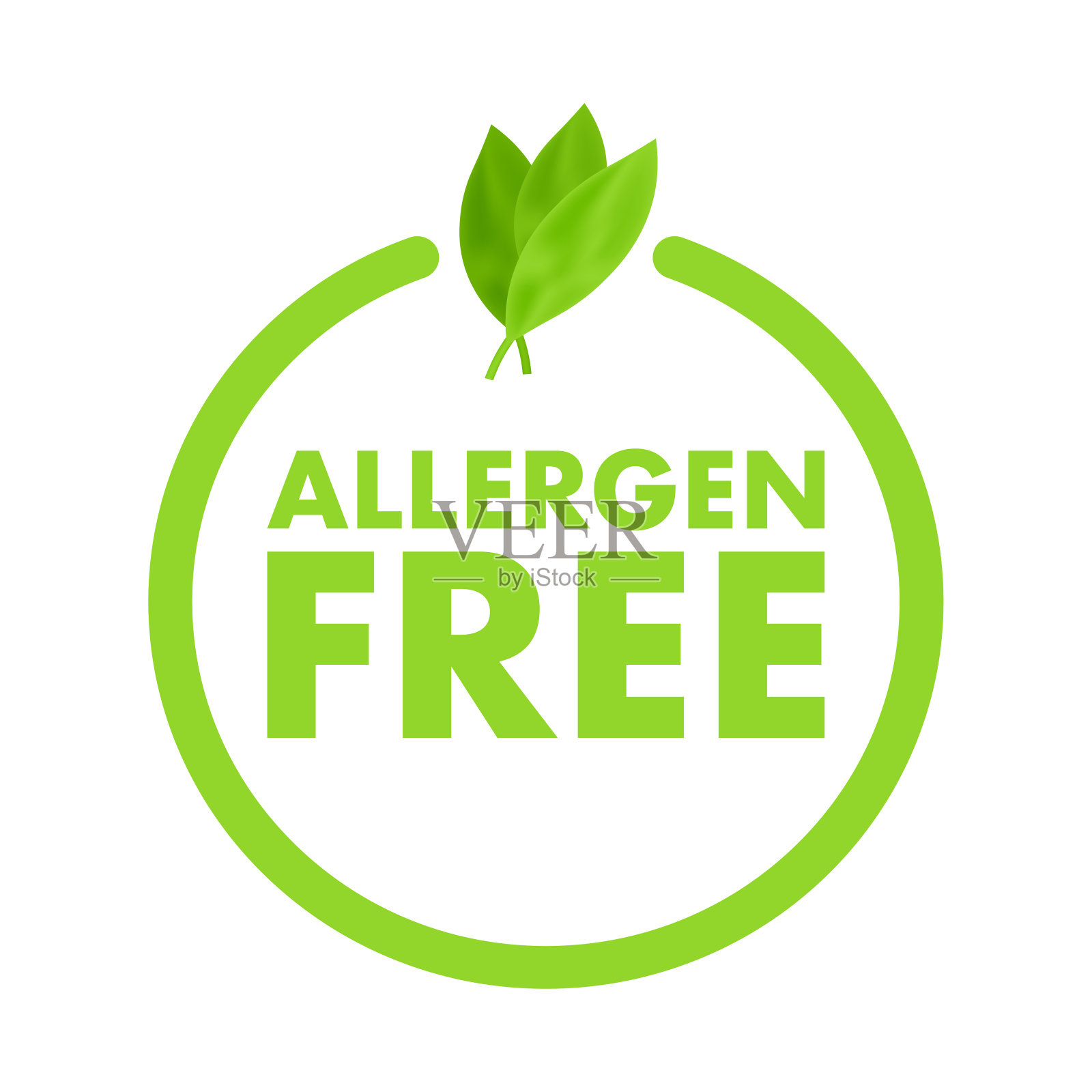 无过敏原印章。无过敏原圆色带标签。矢量股票插图。插画图片素材