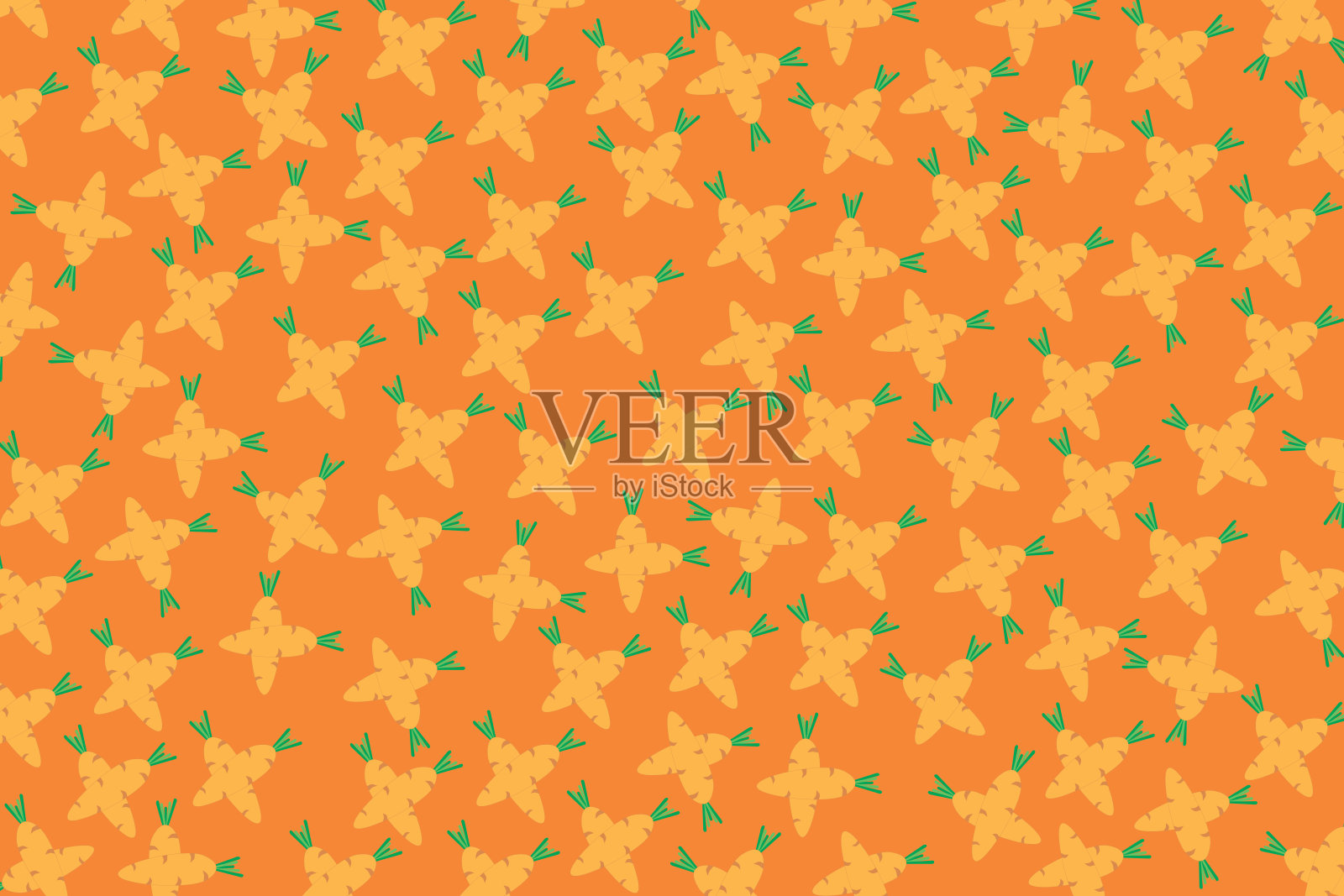 橙色背景上的胡萝卜插图。设计元素图片