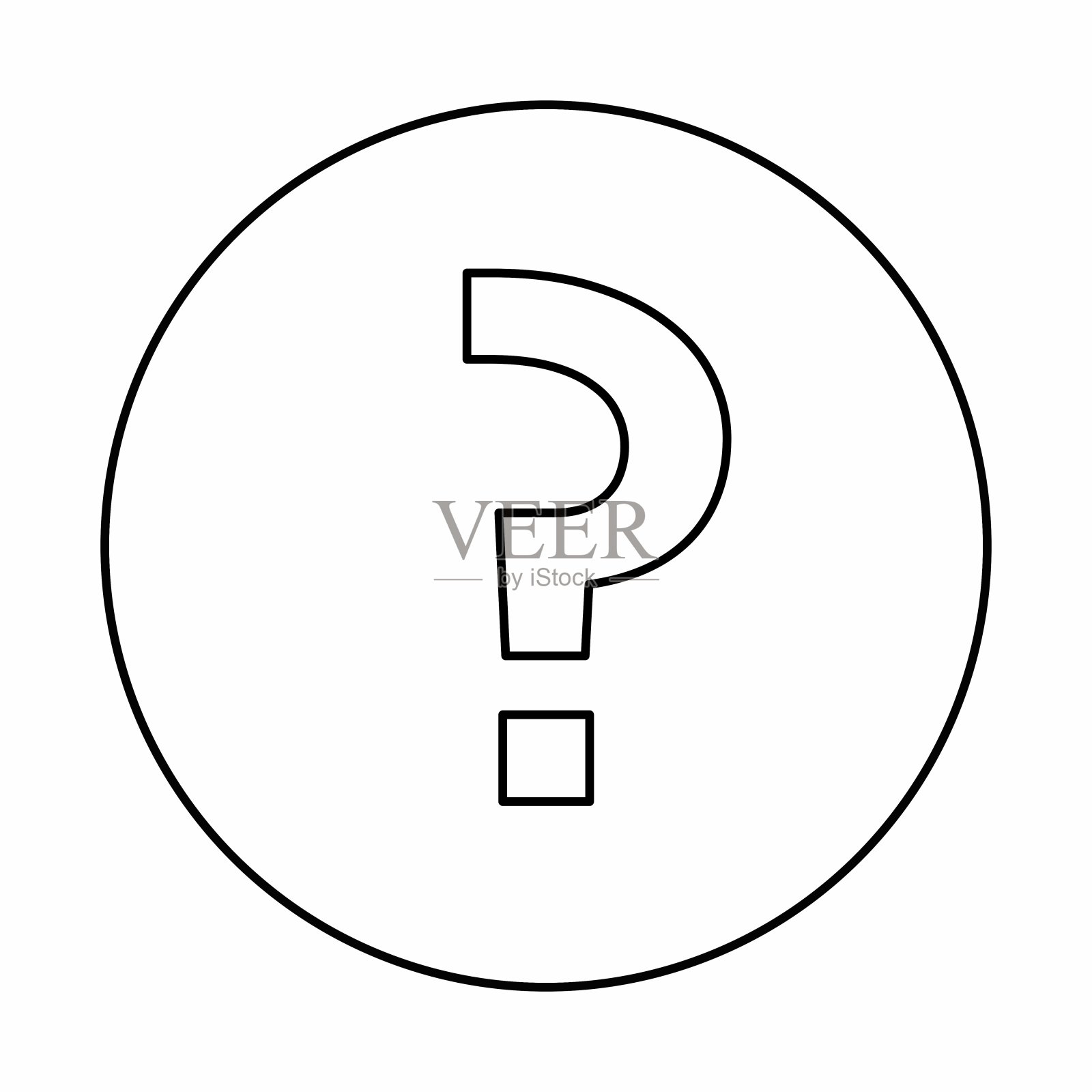 问号，常见问题，帮助符号，矢量标记符号。黑色轮廓设计。孤立的图标。插画图片素材