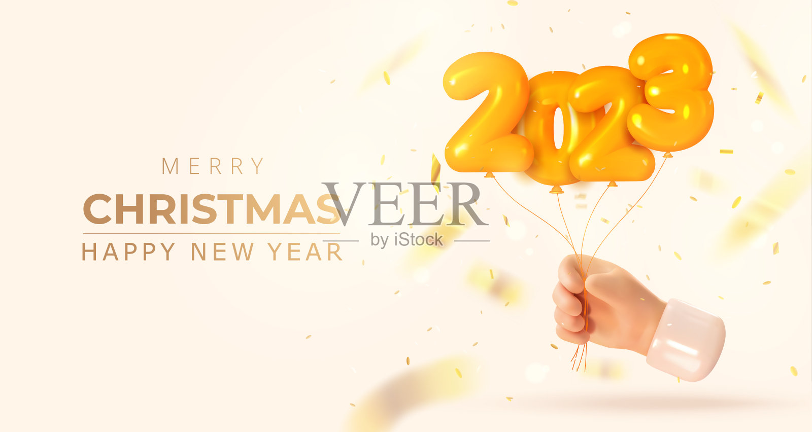 手握气球2023插画图片素材