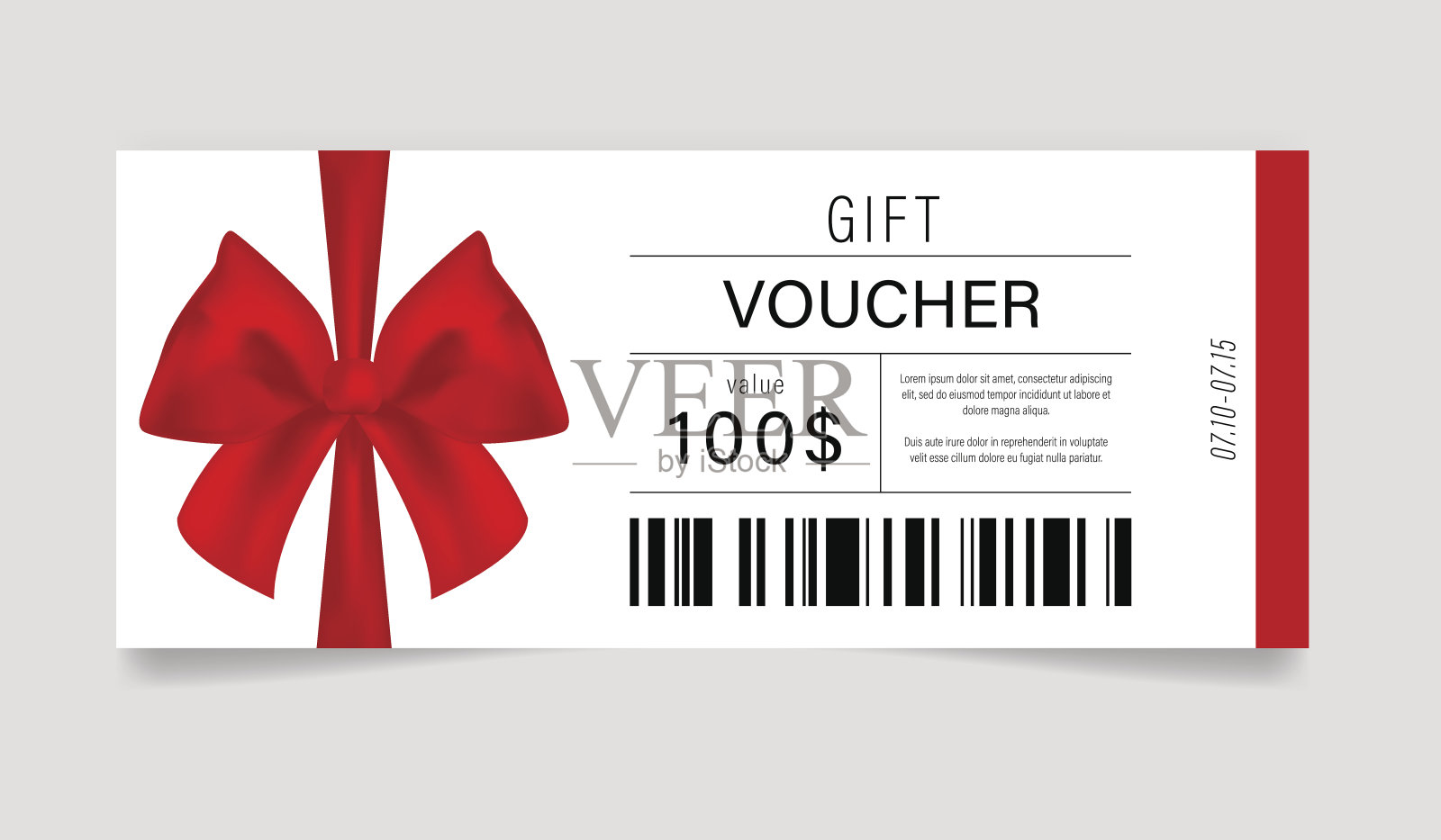 礼品券模板。插画图片素材