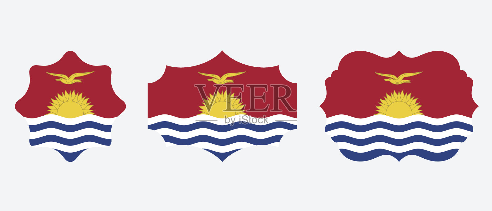 基里巴斯国旗图标。Web图标设置。图标集合平面。简单的插画图片素材