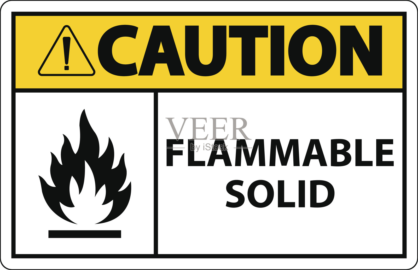 注意白色背景上的易燃固体危险标志设计元素图片