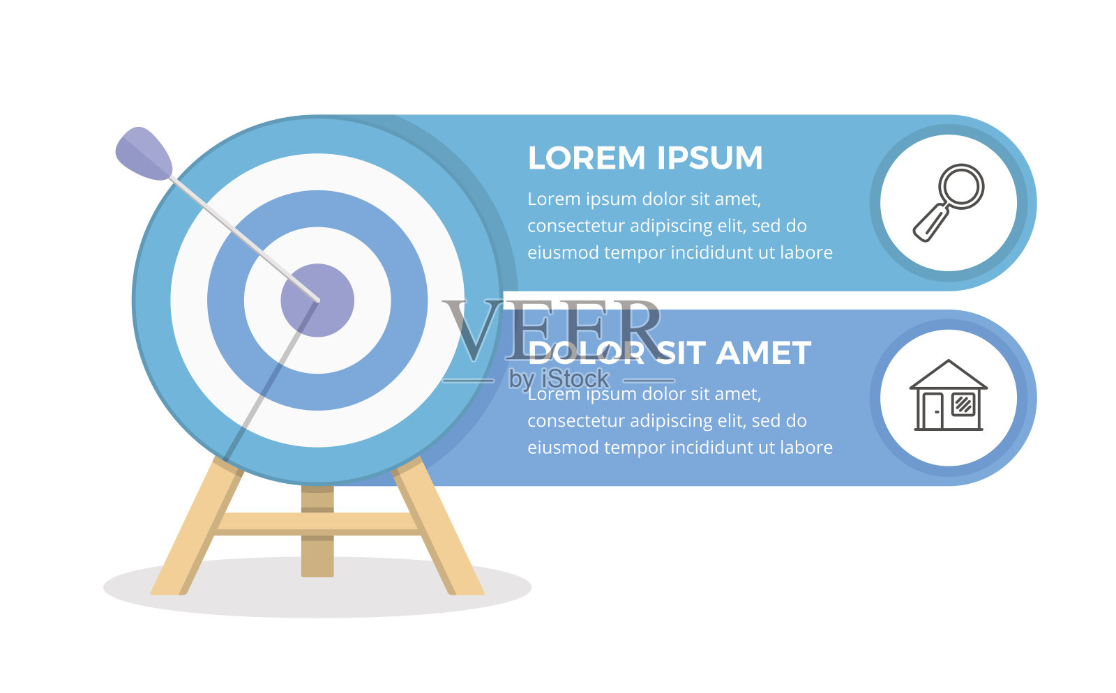 目标与2个元素的文本插画图片素材