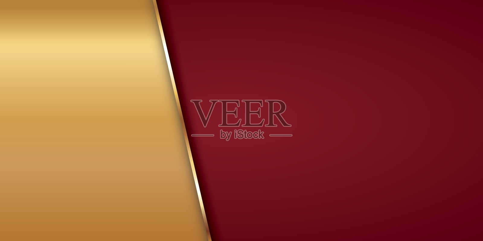 金色丝带旗帜与金色框架上的红色背景插画图片素材