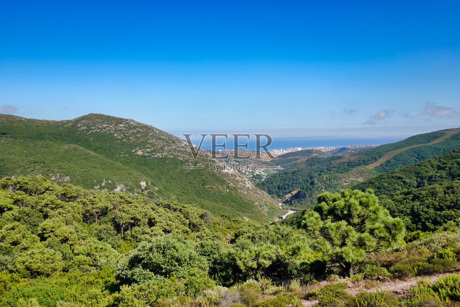 夏日蓝天下令人惊叹的美景照片摄影图片