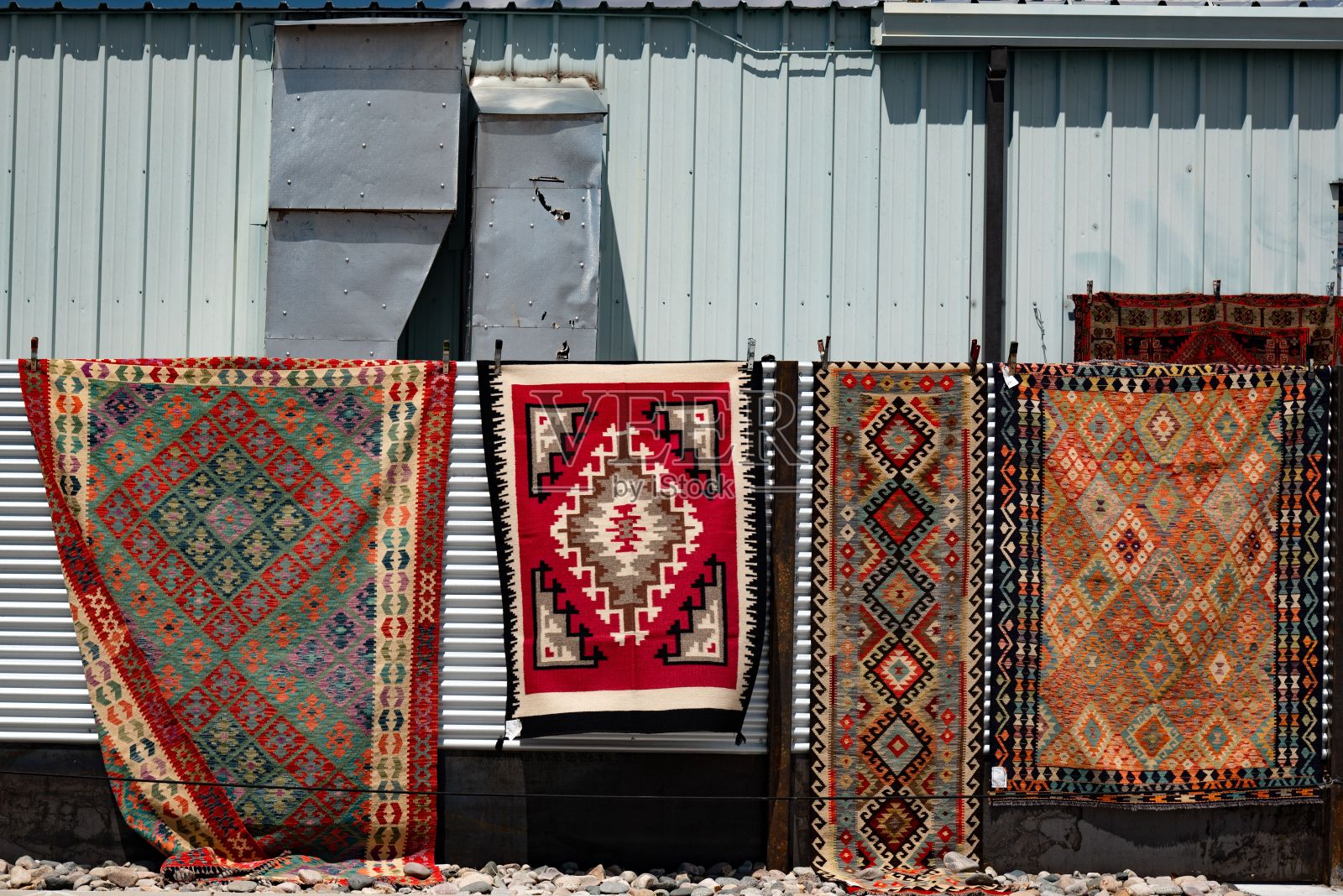 圣达菲的地毯店照片摄影图片