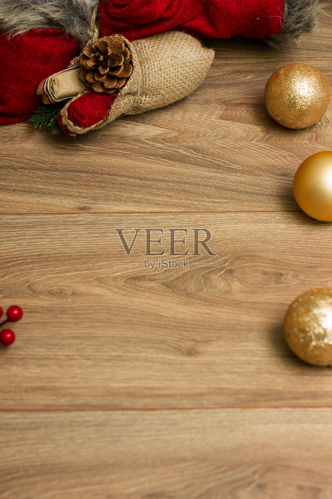 木质背景的节日装饰照片摄影图片