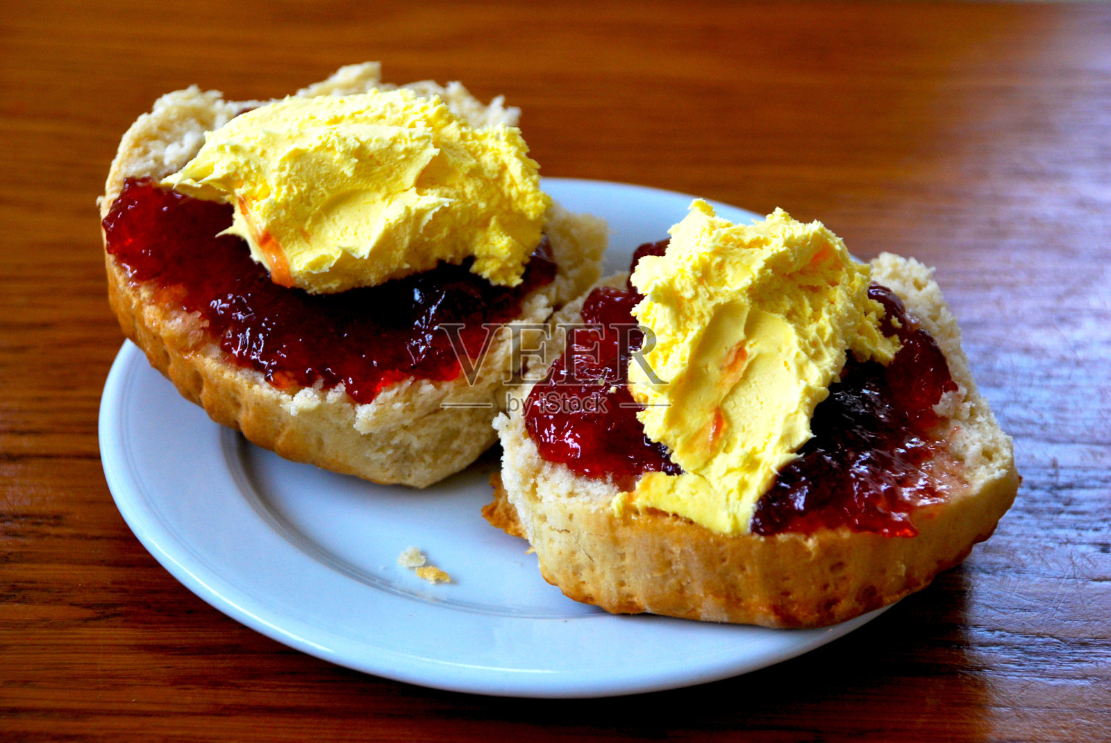 果酱奶油烤饼照片摄影图片