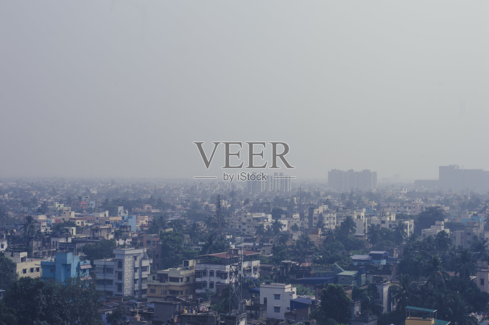 加尔各答的欢乐城市天际线。印度城市景观。建筑商务旅游旅游中心城市。加尔各答，西孟加拉邦，印度，南亚太平洋照片摄影图片