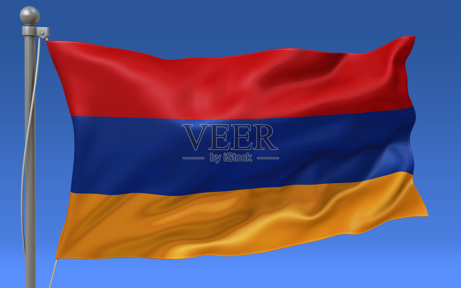 旗杆上的亚美尼亚国旗照片摄影图片