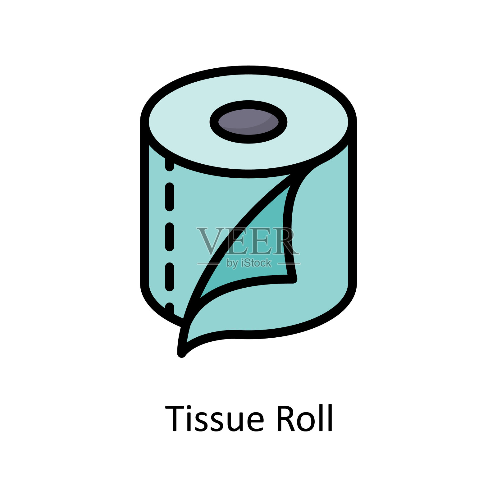 组织卷矢量填充轮廓图标设计插图。清洁标志在白色背景EPS 10文件插画图片素材