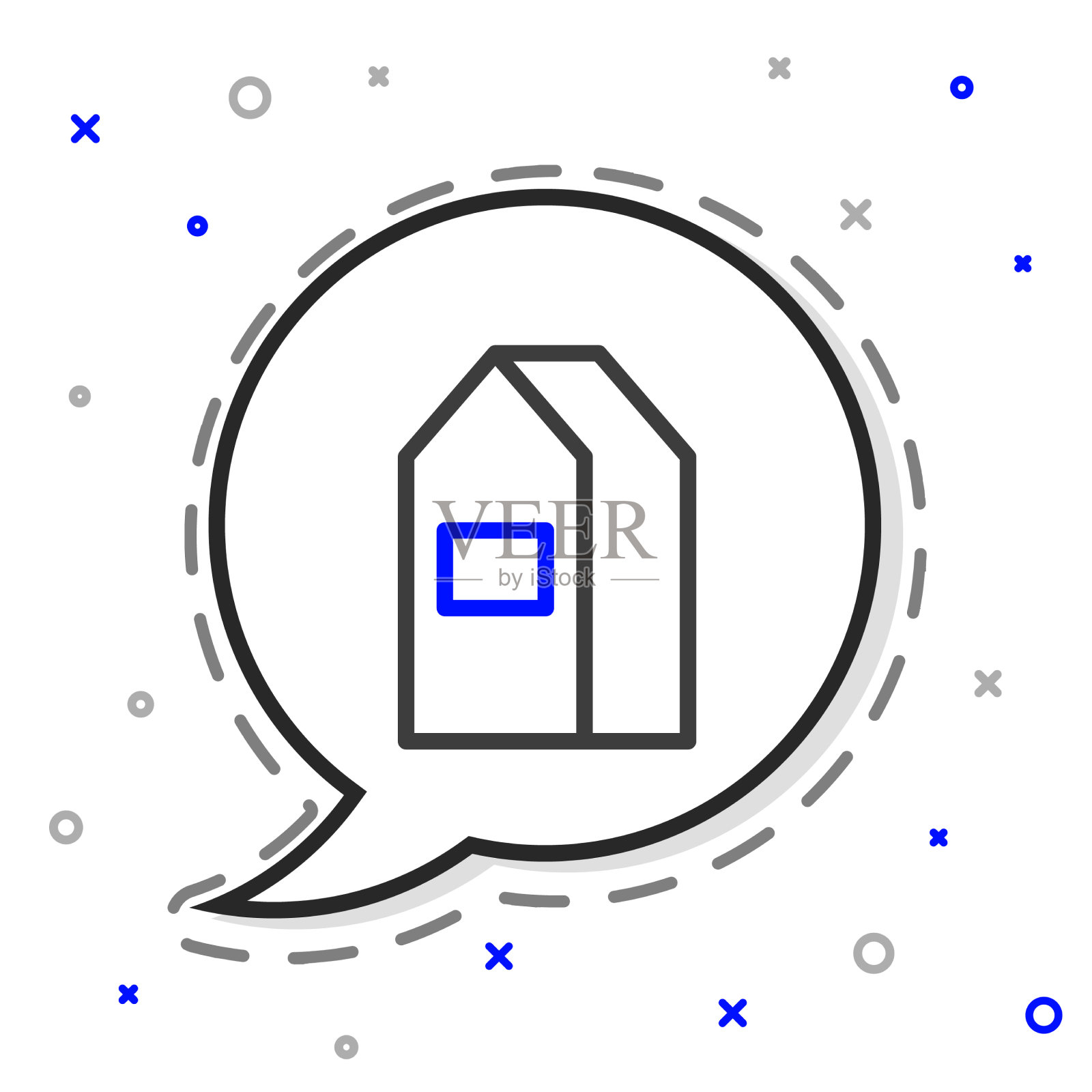 线纸包装的牛奶图标隔离在白色插画图片素材