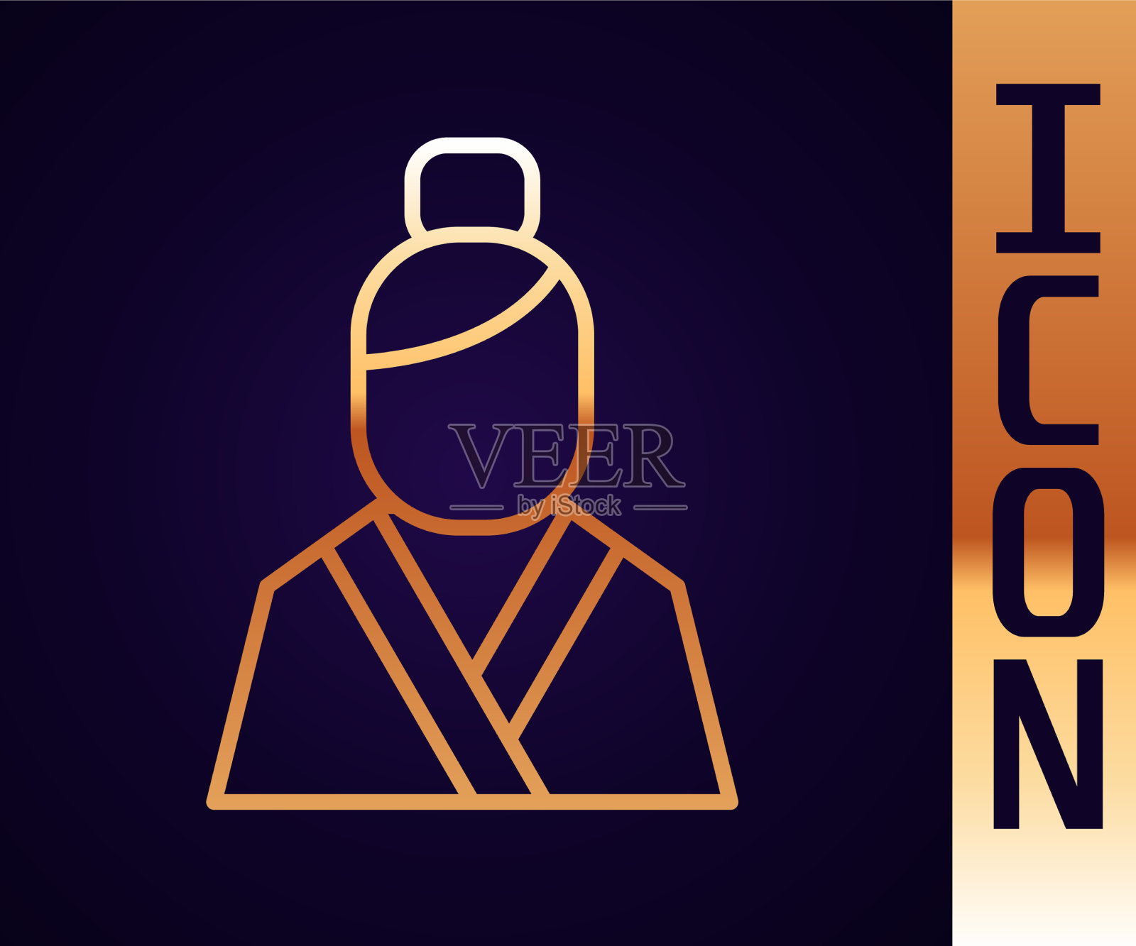 身穿传统服饰的金线中国妇女插画图片素材